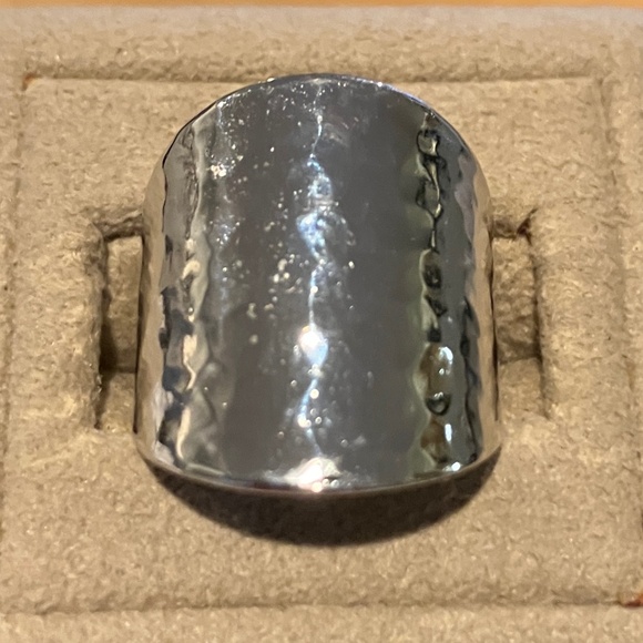 Hammered Silver Tone Ring - Picture 1 of 4